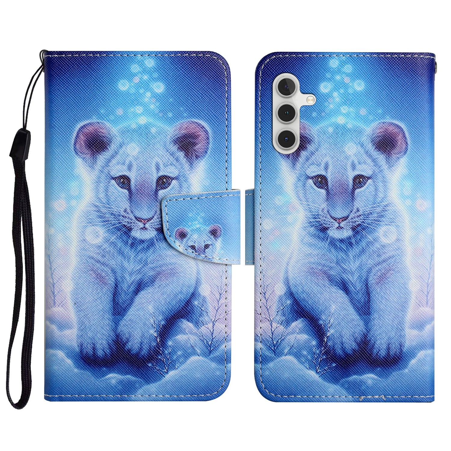 Pattern Printing PU Leather Cover for Samsung Galaxy S23 FE Cross Texture Wallet Phone Case with Strap Pattern Printing PU Leather Cover for Samsung Galaxy S23 FE Cross Texture Wallet Phone Case with Strap